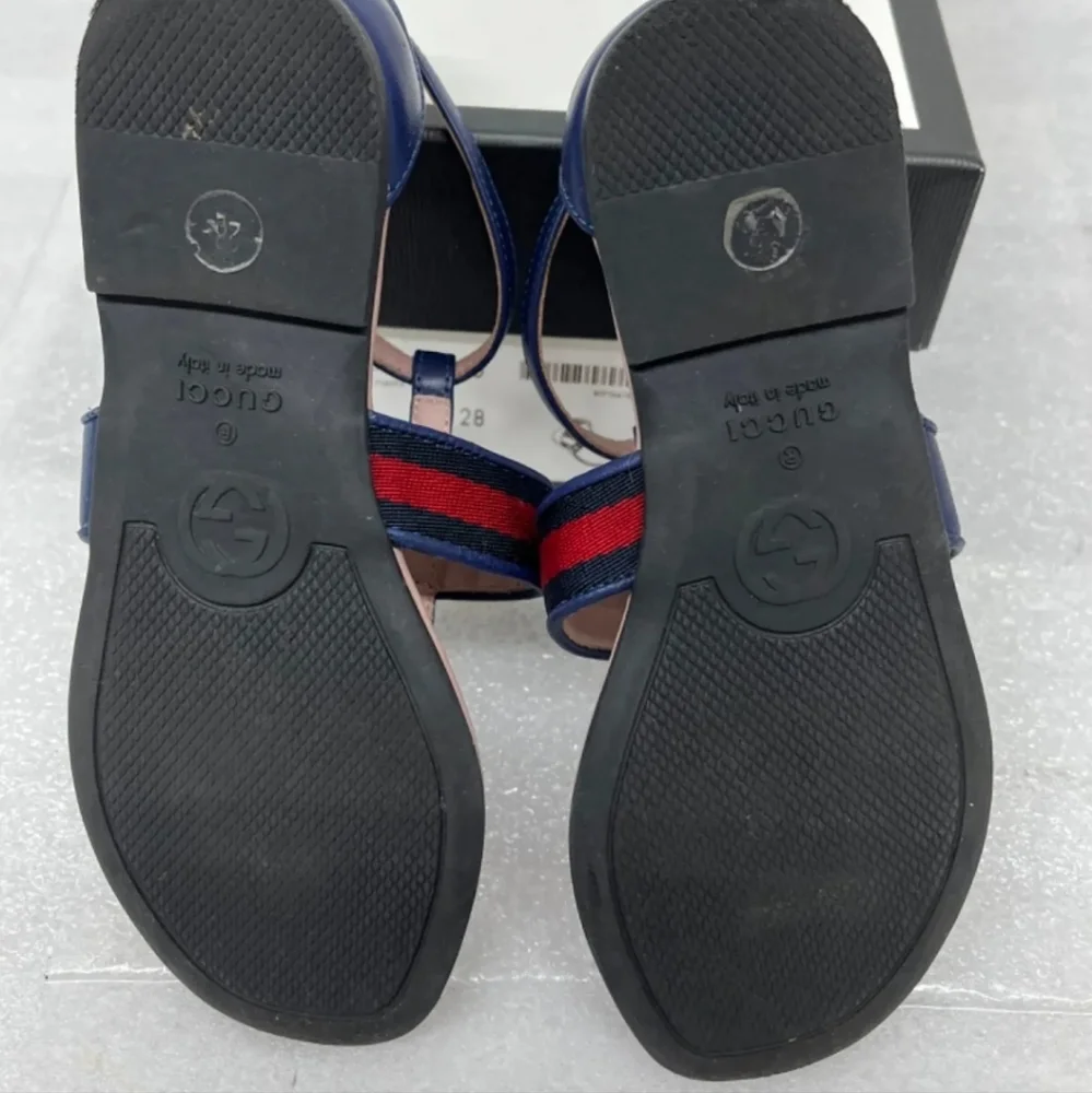 GUCCI Girl's Blue Web Sandals Sz 28, US 11